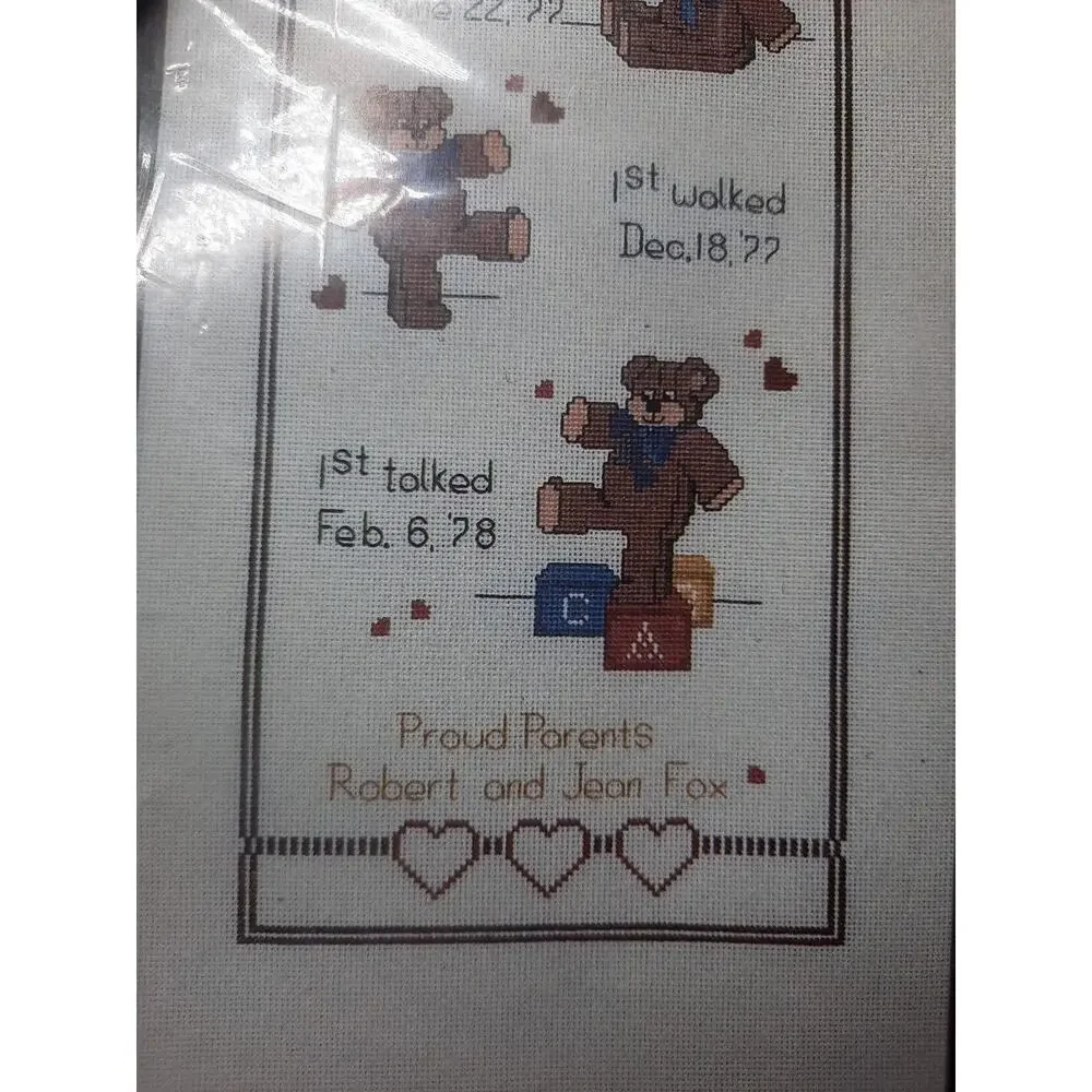 Janlynn Counted Cross Stitch Kit Bear Growth Chart 39 50 9x24